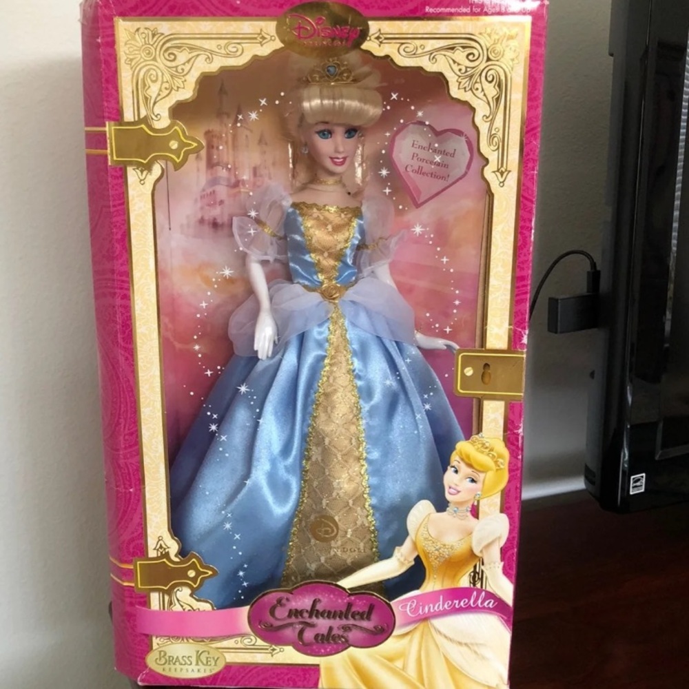 Cinderella Brass Key Porcelain Doll - Collectors